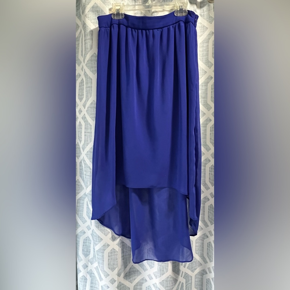 Forever 21 Cobalt High-Low Chiffon Skirt